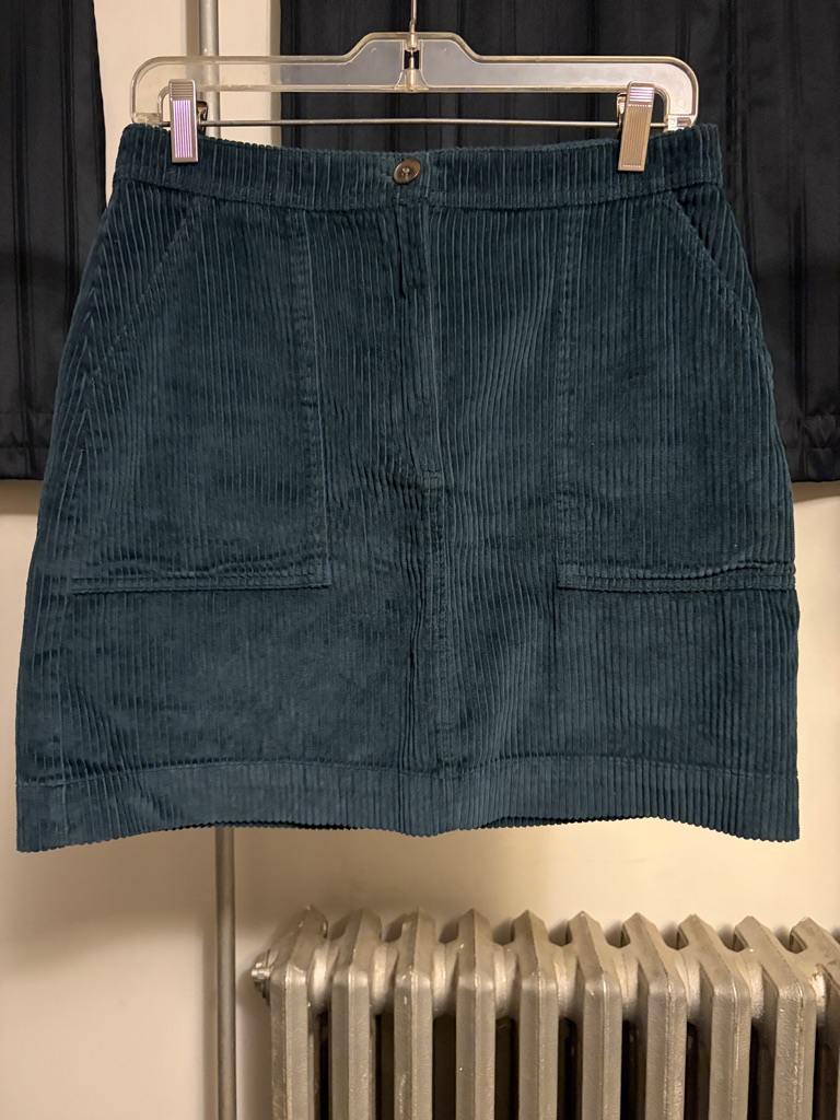 Corduroy Mini Skirt With Front Patch Pockets